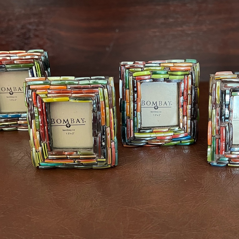 Bombay Picture Frames, Takes 1.5”x2” Photos in 2.5”x3” Frames, Set of 4